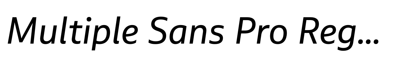 Multiple Sans Pro Regular Italic